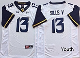 Youth West Virginia Mountaineers 13 David Sills V White Nike College Football Jersey,baseball caps,new era cap wholesale,wholesale hats